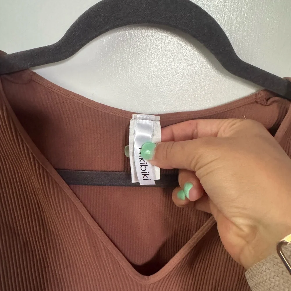 Brown Ribbed Top - Picture 3 of 4
